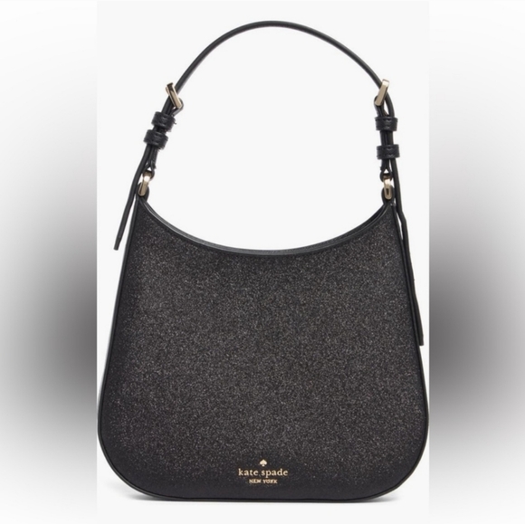 Kate Spade New York Black Glimmer Leather Shoulder Bag - Picture 1 of 8